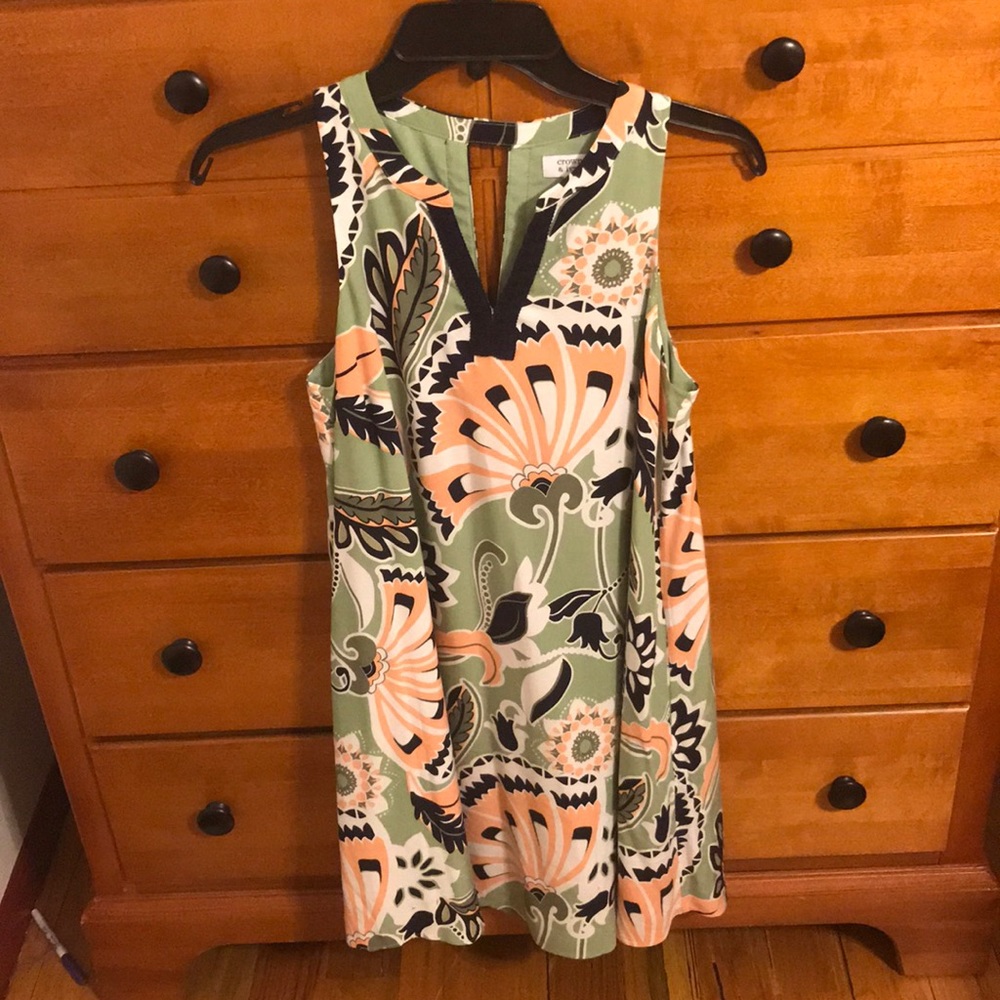 Green Dress with Flowers